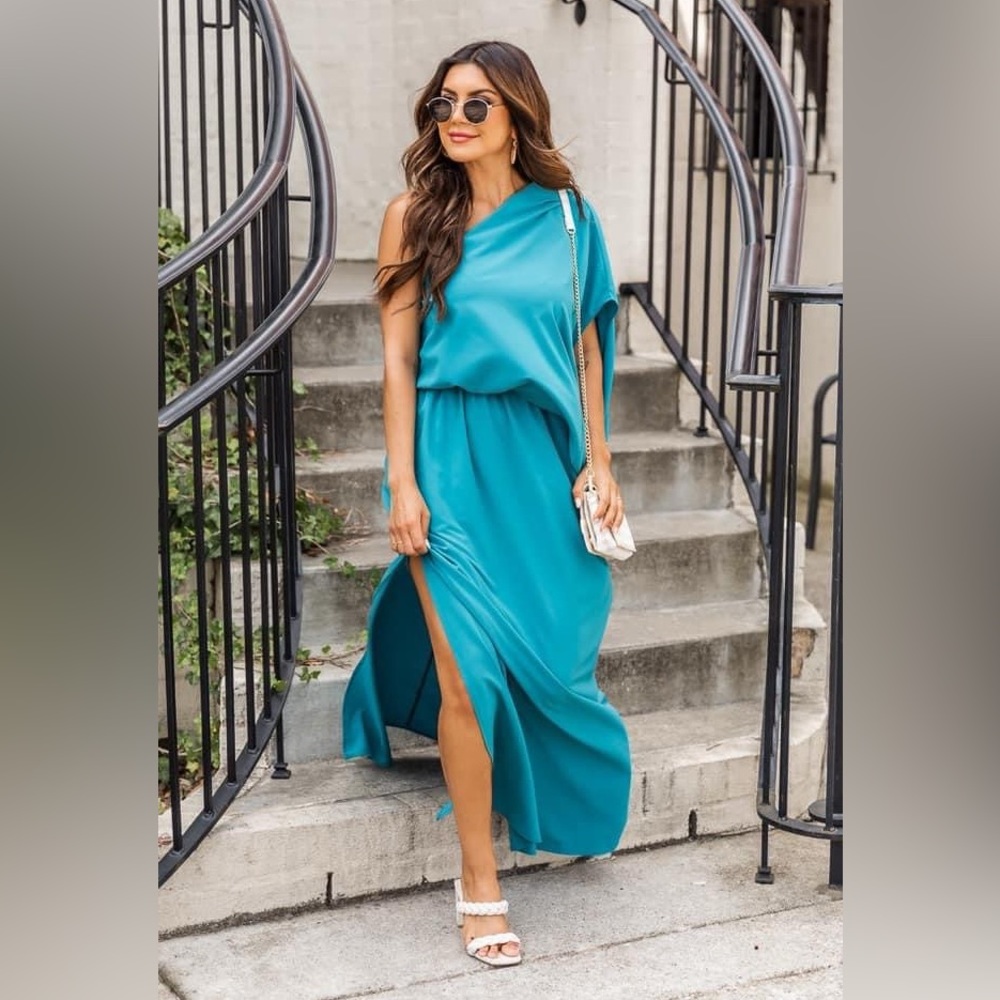 Women’s Medium Teal One Shoulder Dress
